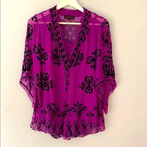 HALE BOB top w cami, LIKE NEW, sheer, size S